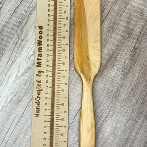 Curved Wooden Spatula || Handcrafted Hardwood Kitchen Utensil || Heavy Duty Cooking Tool imagen 6