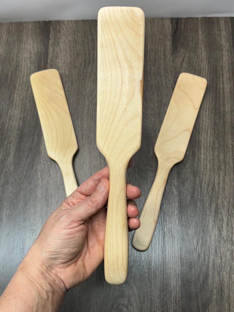 Curved Wooden Spatula || Handcrafted Hardwood Kitchen Utensil || Heavy Duty Cooking Tool imagen 7