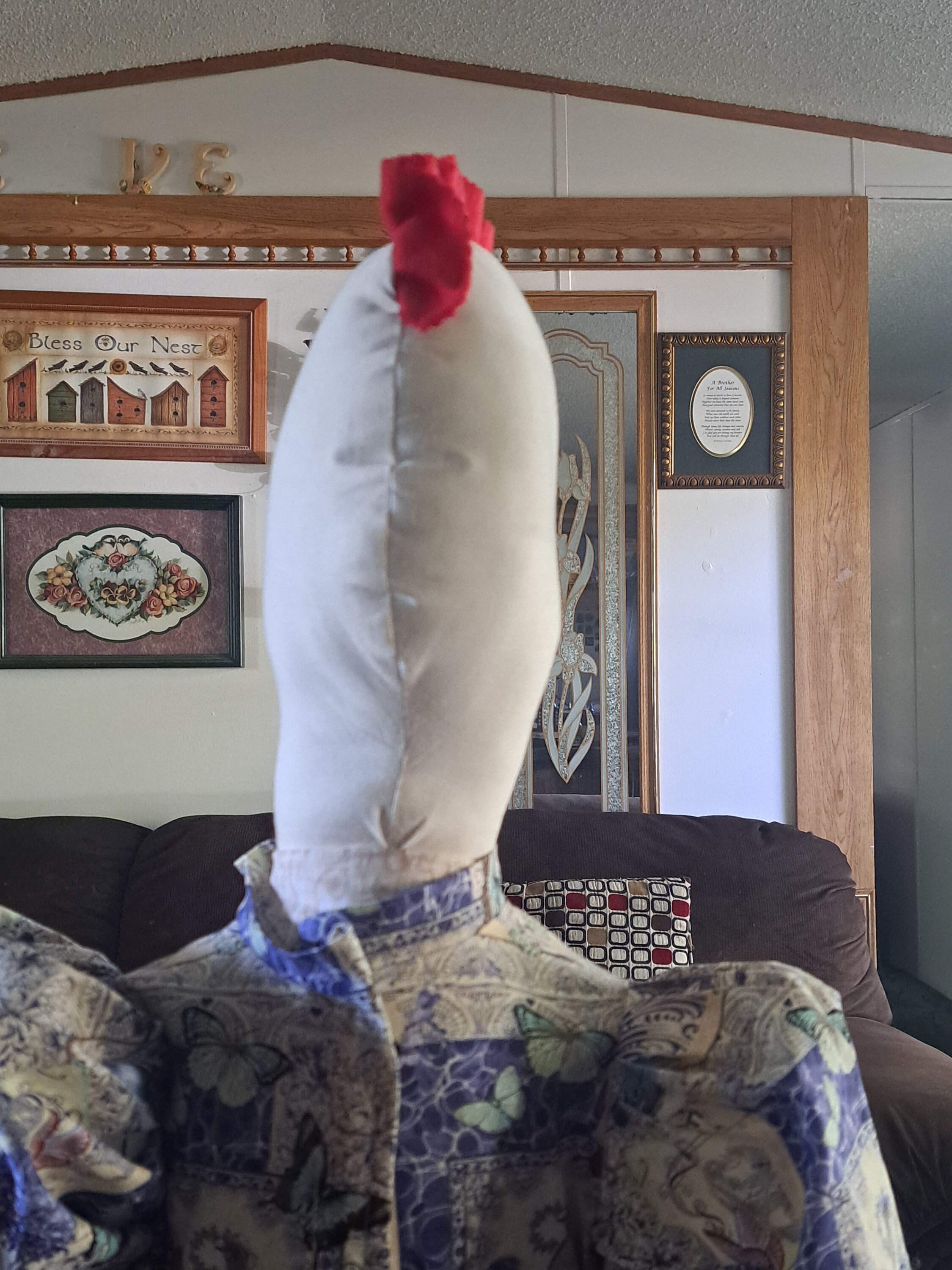 Rooster Blue Pattern Print Luggage Cover Protector