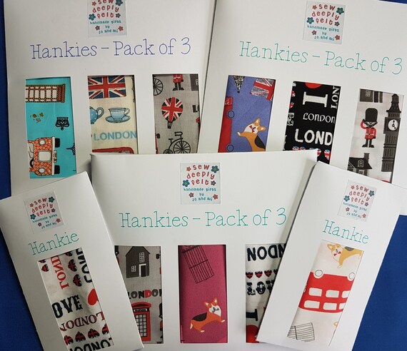 London Hankies | Pocket Square | Pack of 3 or Individual
