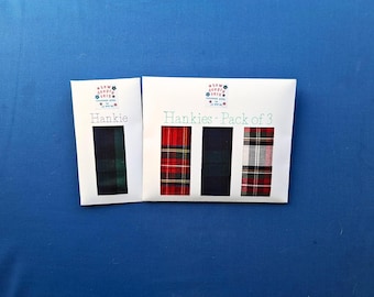 Tartan Handkerchiefs | Pack of 3 or Single | Handmade