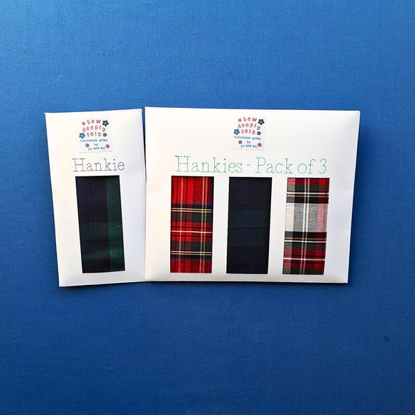 Tartan Handkerchiefs | Pack of 3 or Single | Handmade