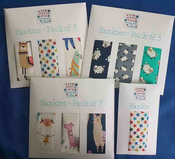 Llama & Sheep Hankies | Pack of 3 or Individual