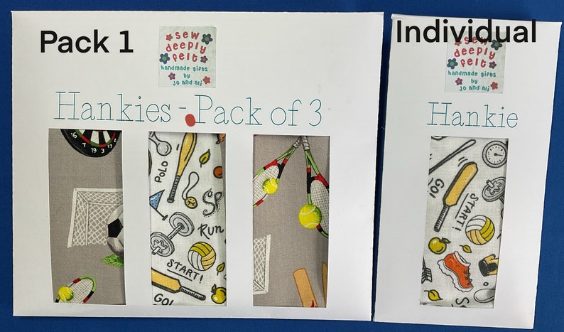 Sport Hankies Pack of 3 Individual Pack 1 - Adult/Large