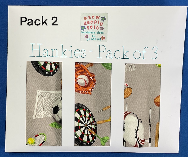 Sport Hankies Pack of 3 Individual Pack 2 - Adult/Large