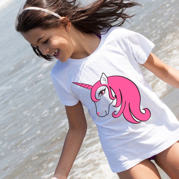 Einhorn-t-Shirt, 5-6 Jahre, Mädchen, 5/6, Kleinkind, Pink, Einhorn, Pferd, Mädchen Einhorn Tshirt, Baby Mädchen Einhorn Top, Kinder Einhorn Tshirt