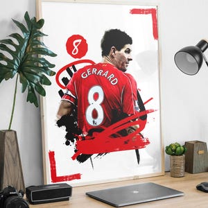 Steven Gerrard print Liverpool FC football poster