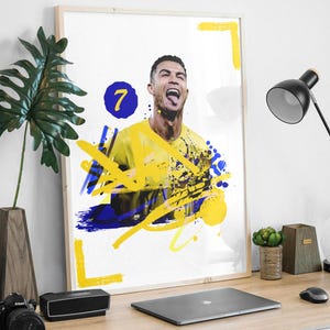 Cristiano Ronaldo print Al Nassr football poster