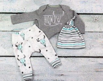 baby boy coming home outfit/take home set/gray and white set/ organic cotton take home set