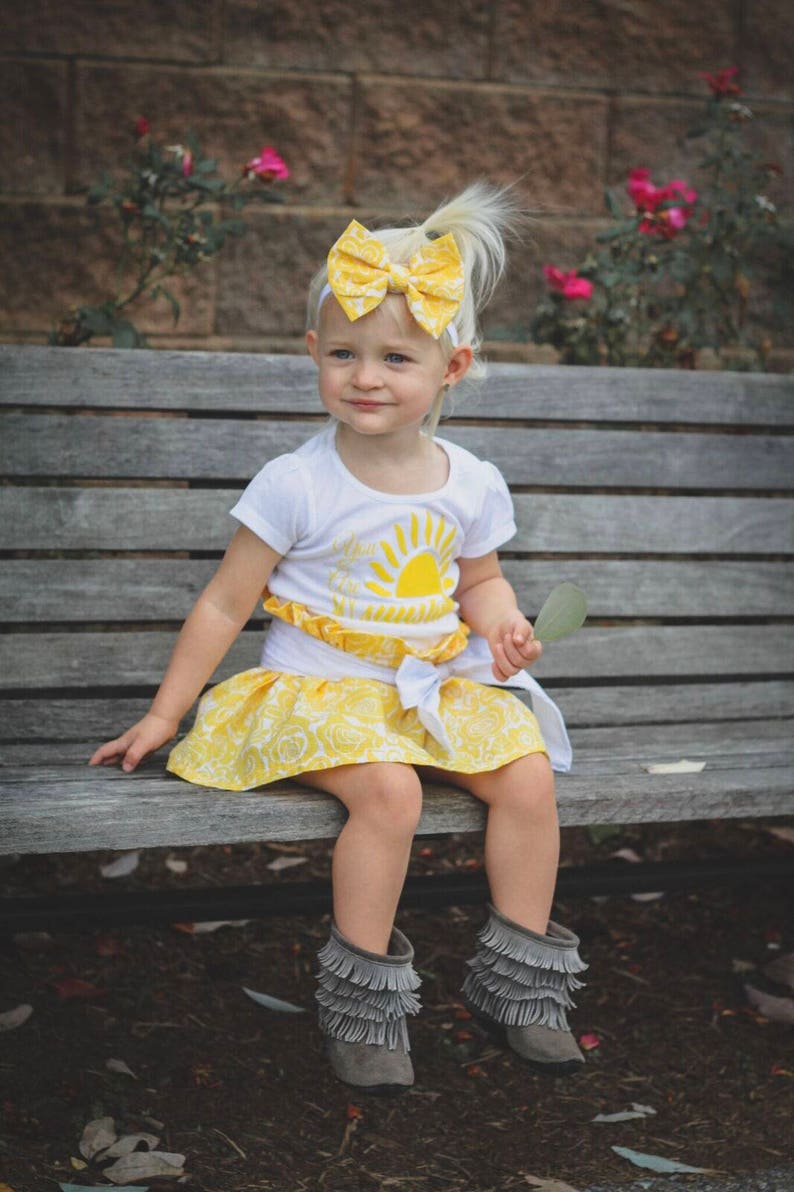 You Are My Sunshine Outfit/baby Girl Outfit/3 Piece Outfit/ Etsy