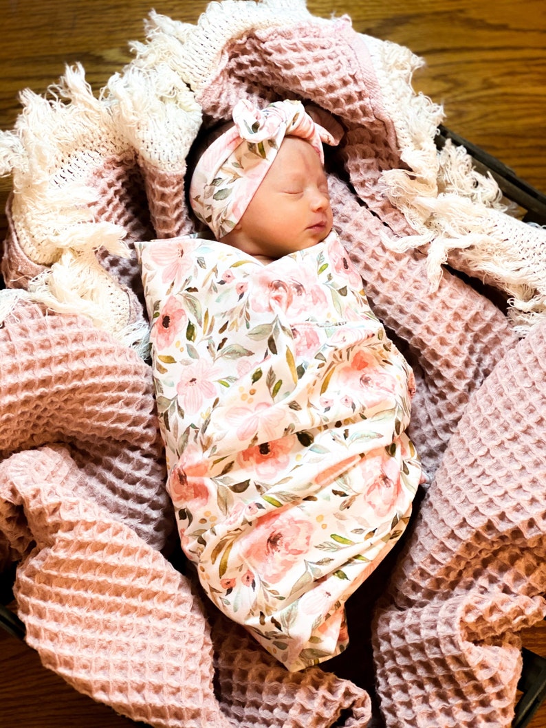 Swaddle Blanket/mustard Floral Swaddle Blanket/newborn Baby Etsy