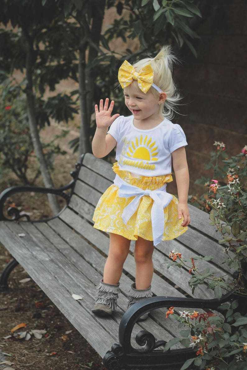 You Are My Sunshine Outfit/baby Girl Outfit/3 Piece Outfit/ Etsy