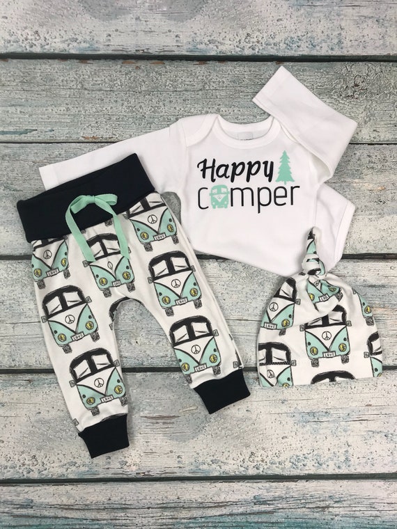 happy camper baby outfit