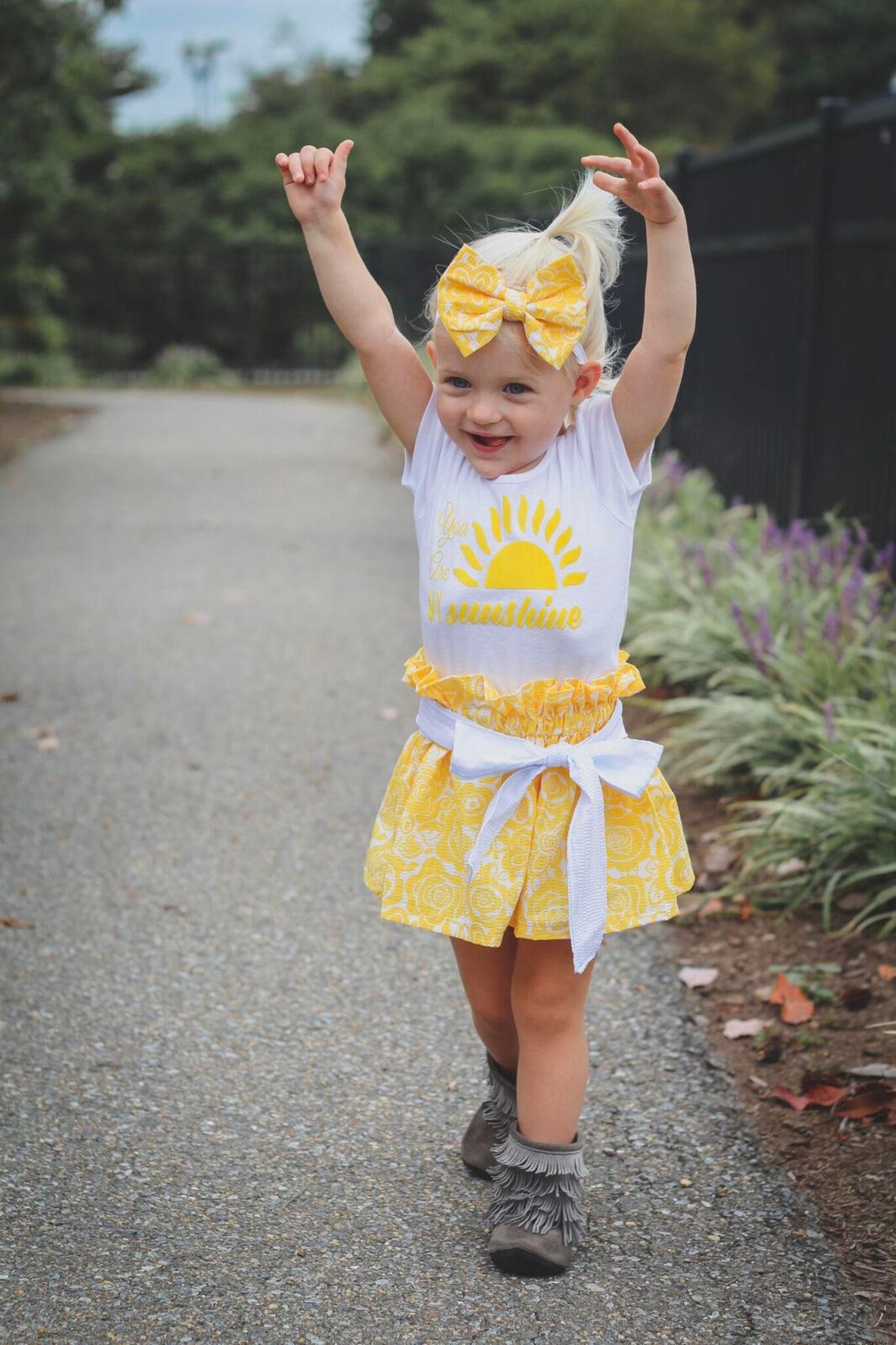 You are my sunshine outfit/Baby girl outfit/3 piece outfit/ Etsy