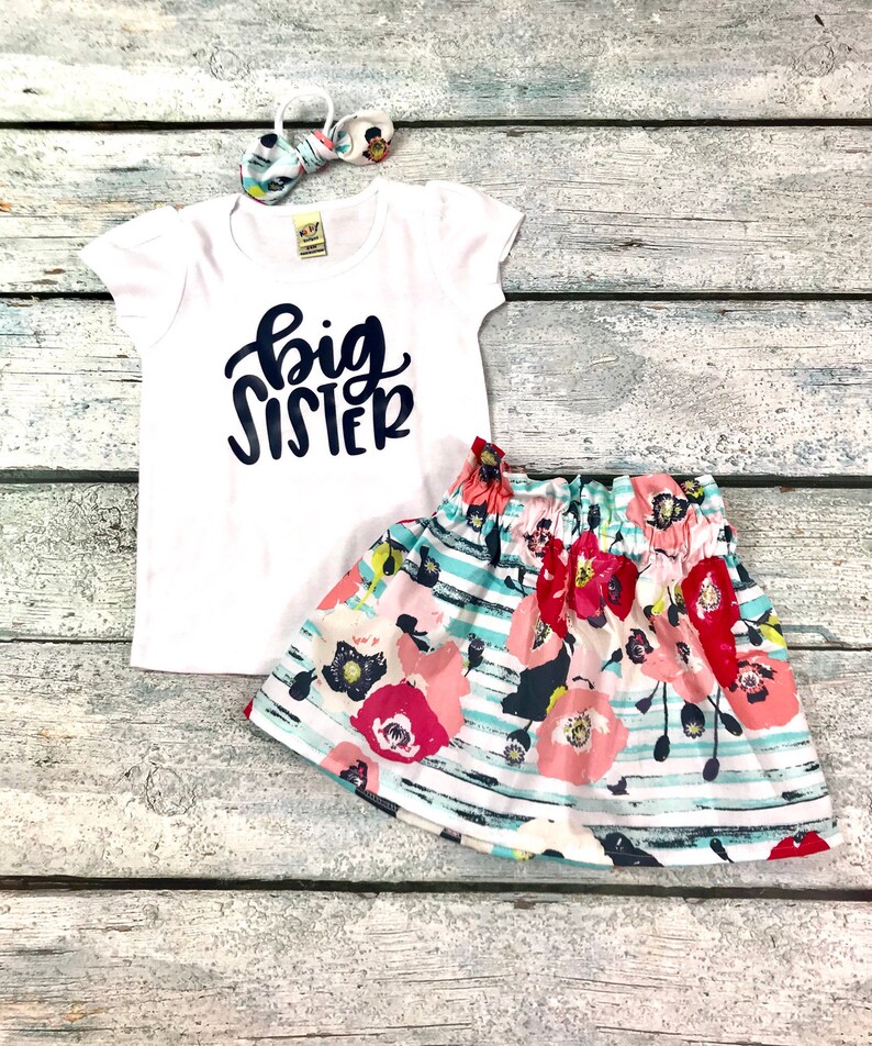 Matching big sister little brother set big sister announcementcoming home outfitbaby boy