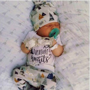 QUICK SHIP baby boy coming home outfit adventure awaits outfit baby boy take home outfit newborn outfit baby shower gift image 2