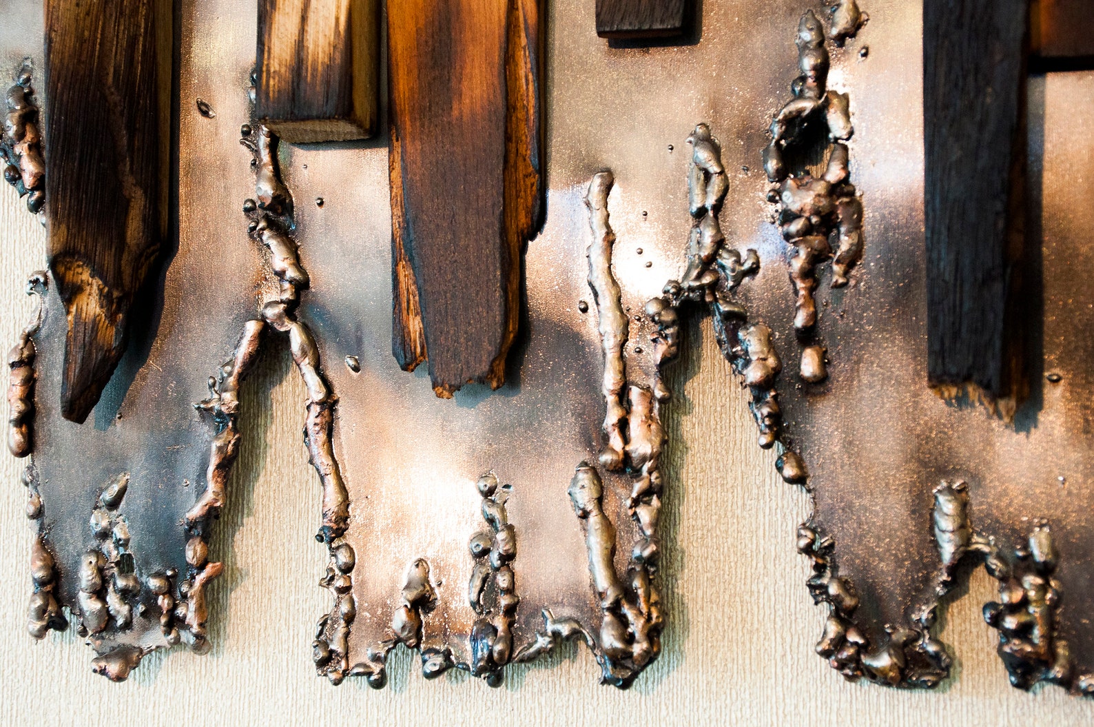 Large 55x180cm WALL ART Original wooden and welded metal wall | Etsy