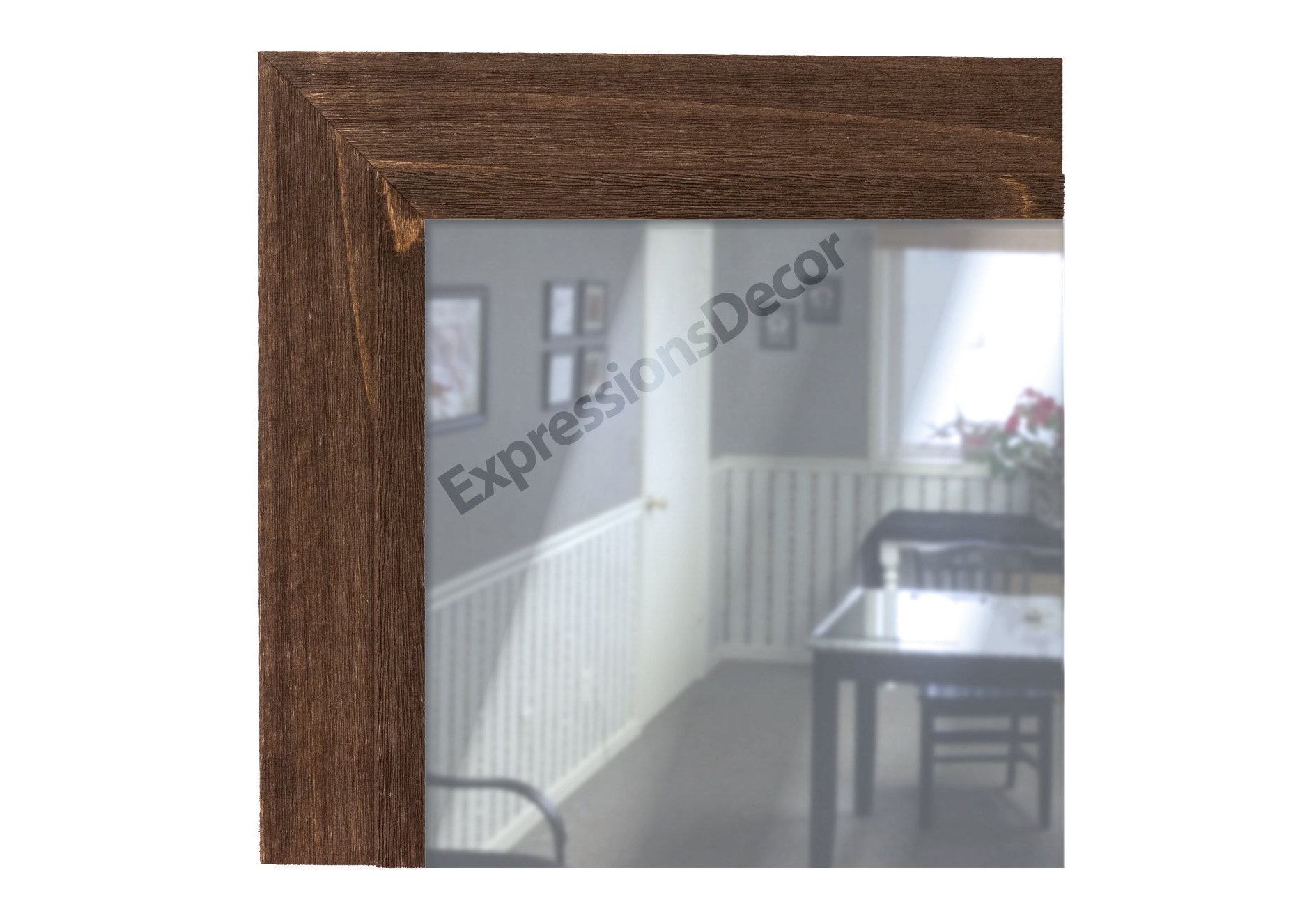 Custom Barnboard Brown Real Rough Wood Decorative Framed Hanging Wall Mirror Flat Glass Free Rustic Country Bathroom Bath Tan