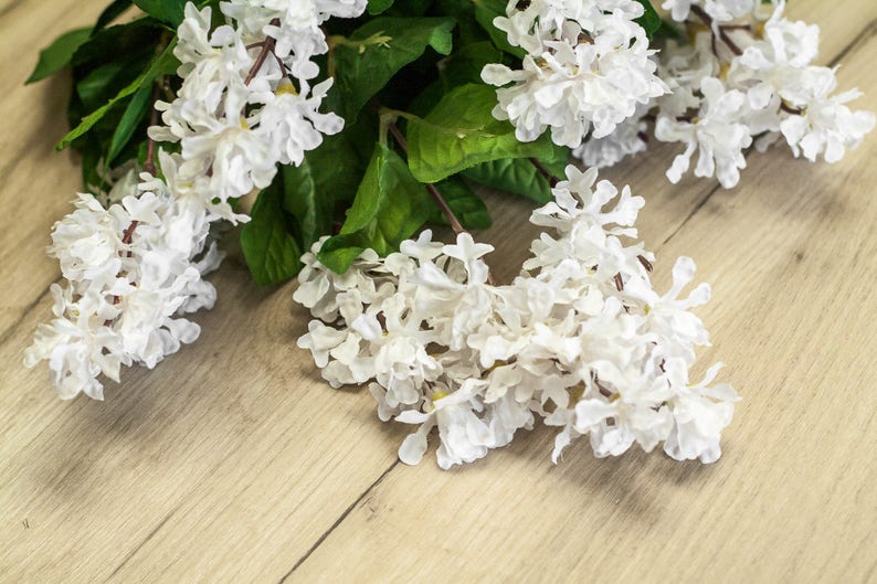 1/3/6/12pcs 18 White & Yellow Lilac Bush w/ 14 stem Etsy