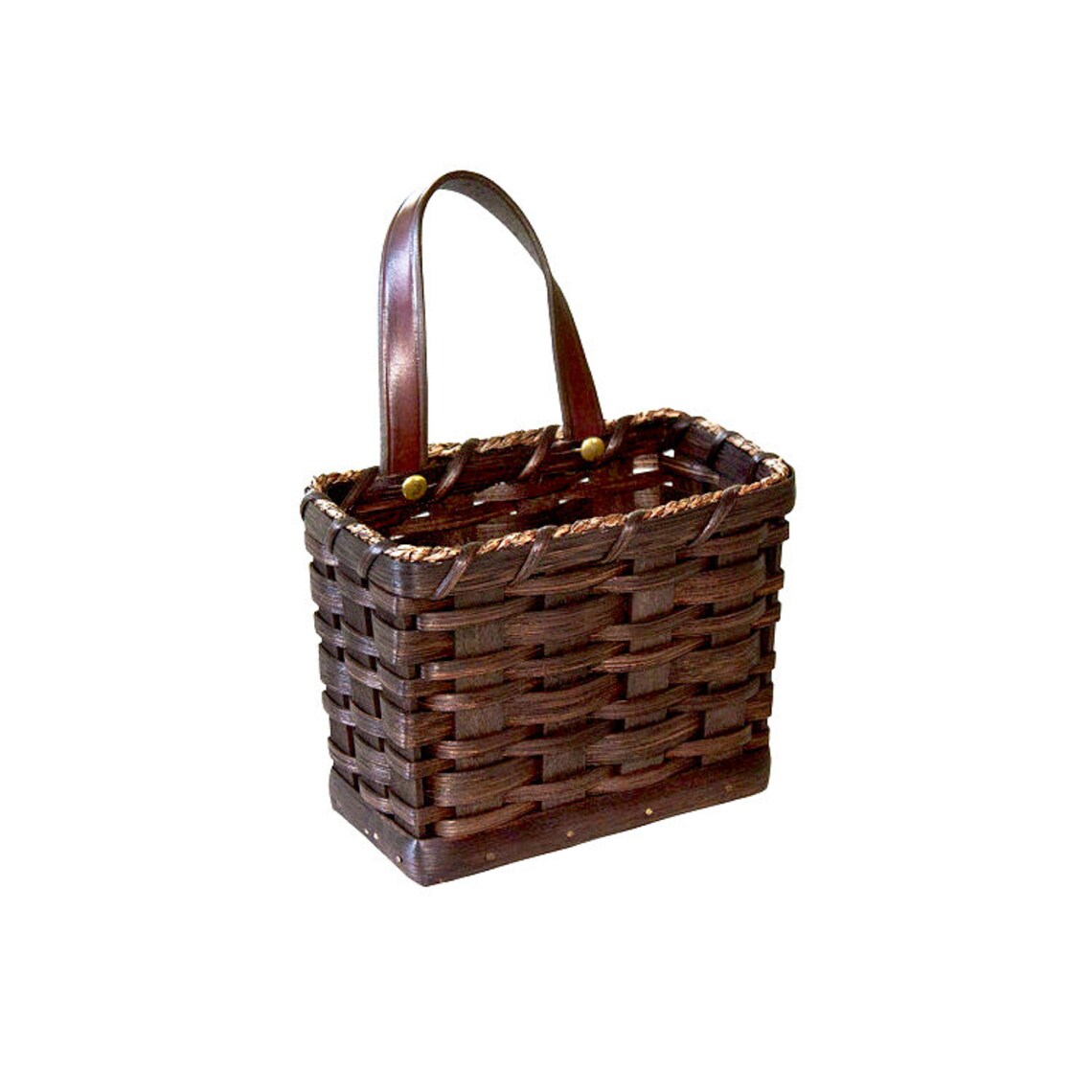 Custom Hanging Mail Storage Basket W/ Handle Amish Hand Woven Etsy