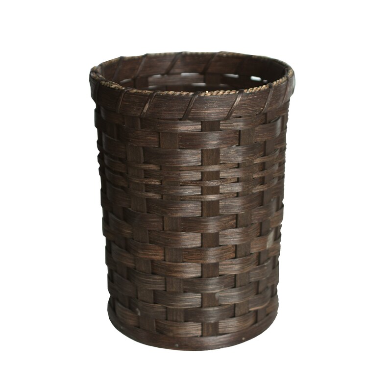 Custom Vanity Waste Basket Round Amish Hand Woven Basket Etsy