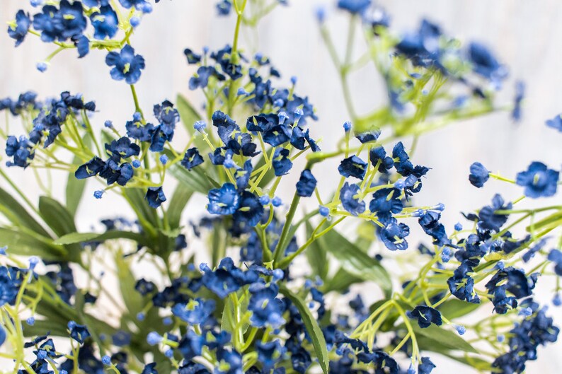 2/3/6 pcs 22 Dark Navy Blue Large Gypso Bush Bouquet | Etsy