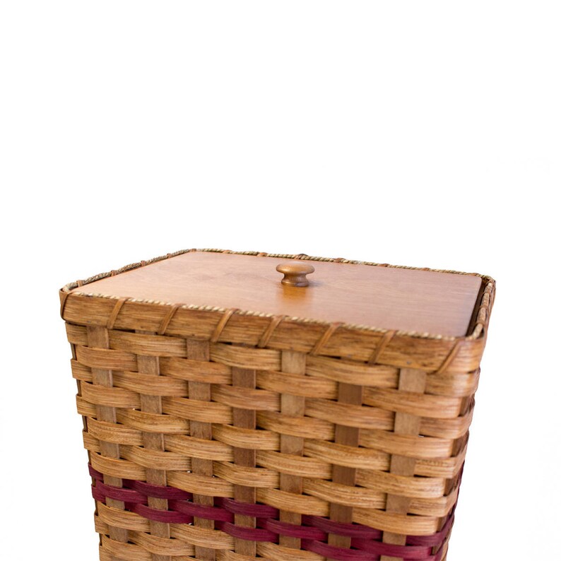 Custom 13 gal. Kitchen Wastebasket Trash Basket w/ Wooden Lid Etsy