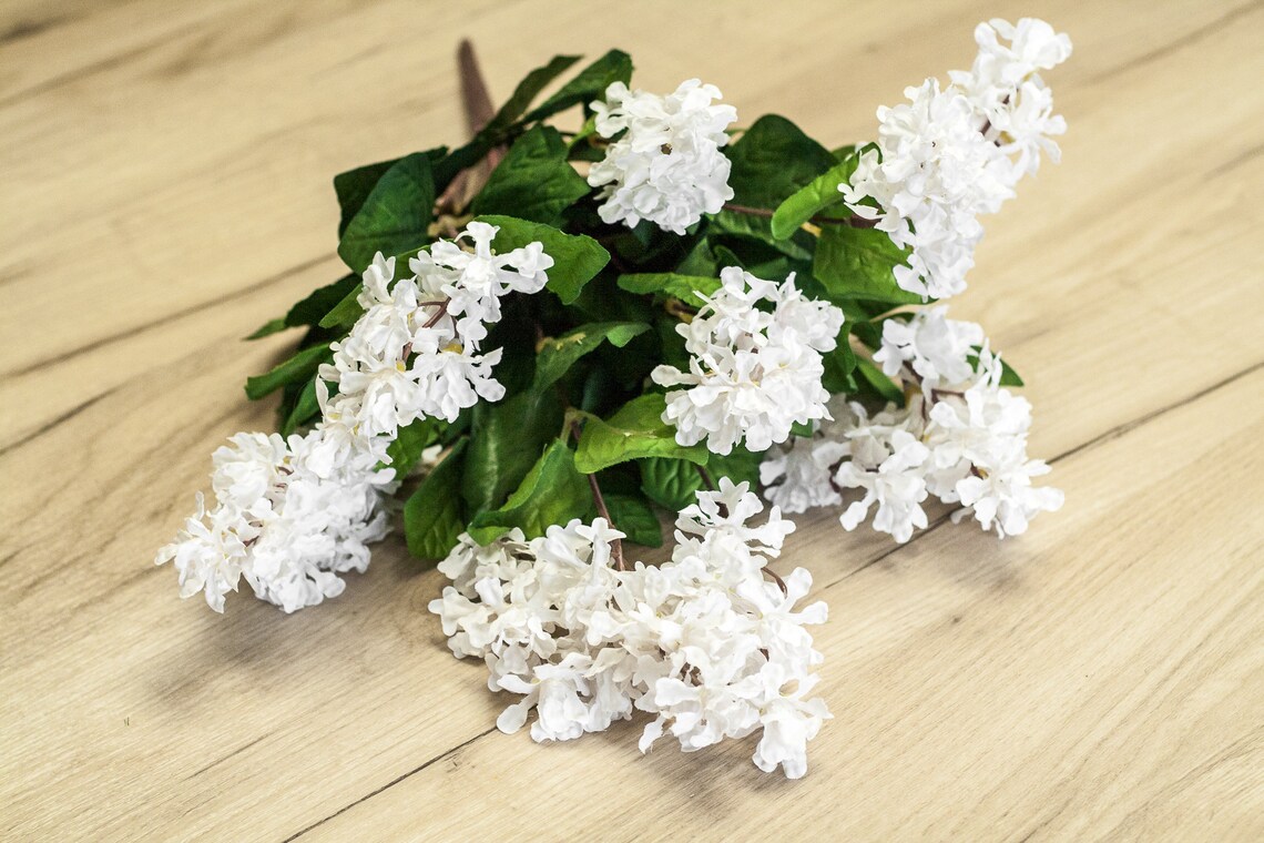 1/3/6/12pcs 18 White & Yellow Lilac Bush W/ 14 Stem Etsy