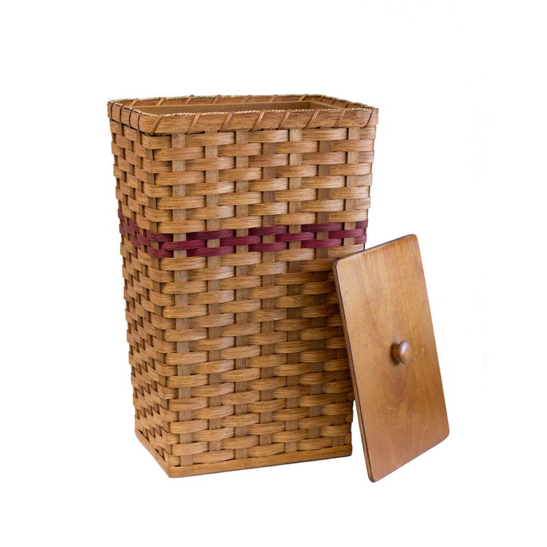 Custom 13 Gal. Kitchen Wastebasket Trash Basket W/ Wooden Lid Etsy