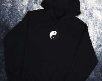 Black Yin Yang Hoodie - Etsy UK