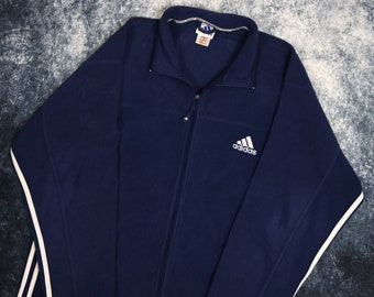 Vintage 90's Navy Adidas Fleece Jacket | XXL