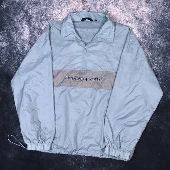 Vintage Baby Blue Le Coq Sportif Half Zip Windbreaker Jacket XXL