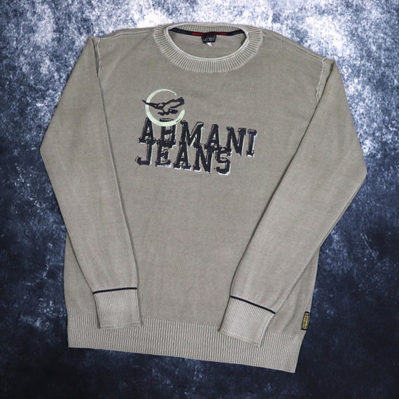 Vintage Grey Armani Jeans Jumper Large 