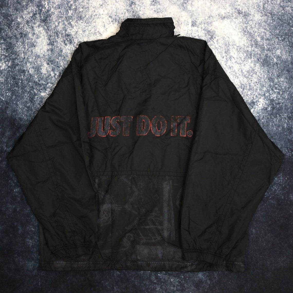Vintage 90's Black Nike Just Do It Windbreaker Jacket XL | Etsy