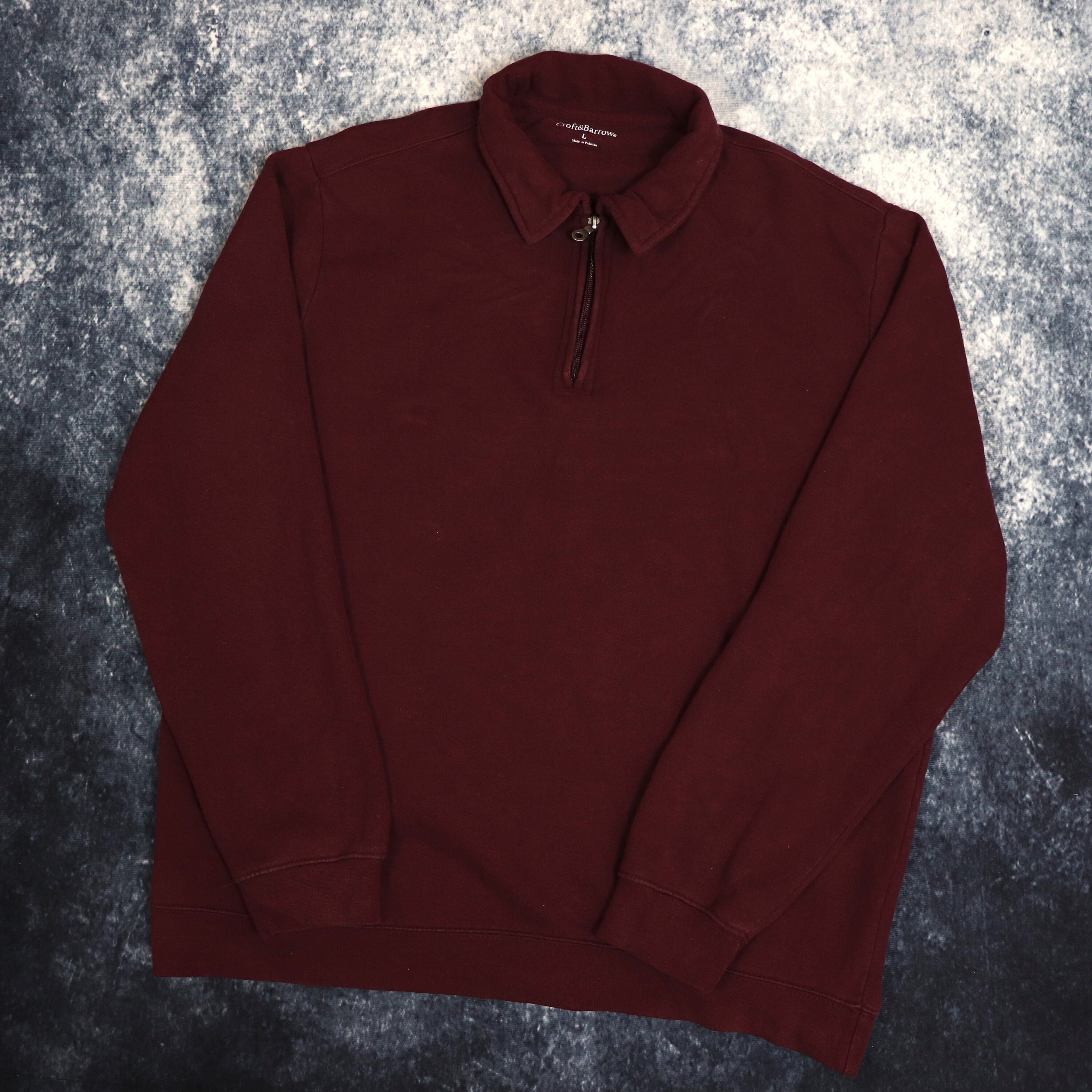 Vintage Burgundy Croft \u0026 Barrow 1/4 Zip 
