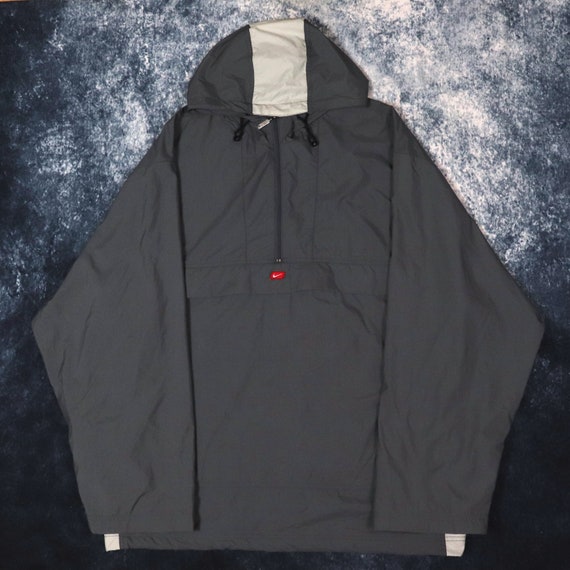 Vintage Dark Grey Nike 1/4 Zip Windbreaker Jacket 5XL - Etsy