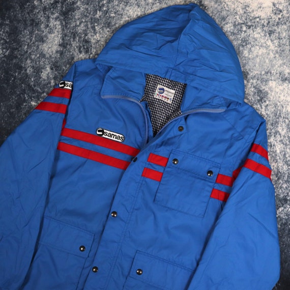 Vintage 90s Blue & Red Samas Cagoule Jacket | Smal