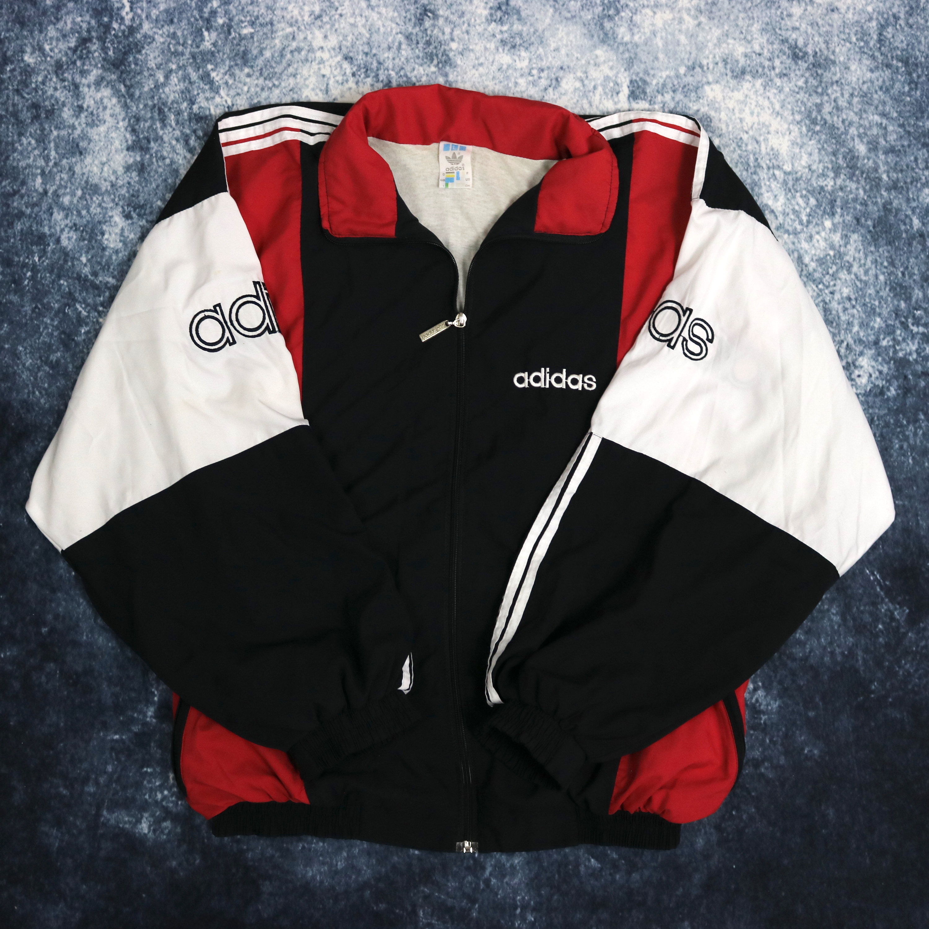 adidas jacket white red blue gold