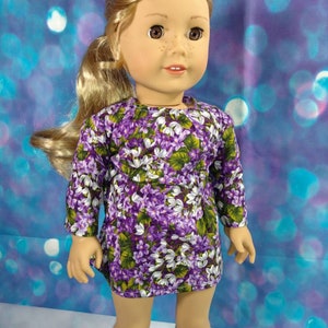 Floral mini dress, 18 inch doll dress, floral mini doll dress, girls gift, birthday gift, 18 inch doll,made to fit like American girl dolls