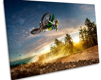 Dirt Bike Motorbike CANVAS WALL ART Picture Print