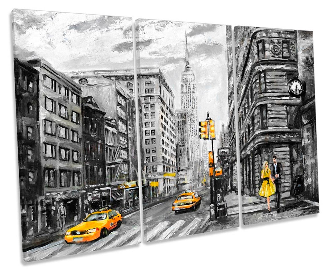 Taxi Cabs New York City NYC Treble CANVAS ARTWORK Print Art - Etsy