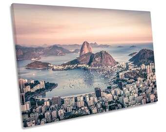 Rio de Janeiro City Brazil Print Picture CANVAS WALL ART Box Framed