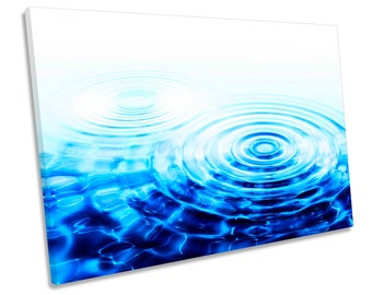 Abstract Water Ripple Blue Bathroom CANVAS WALL ART Box Framed