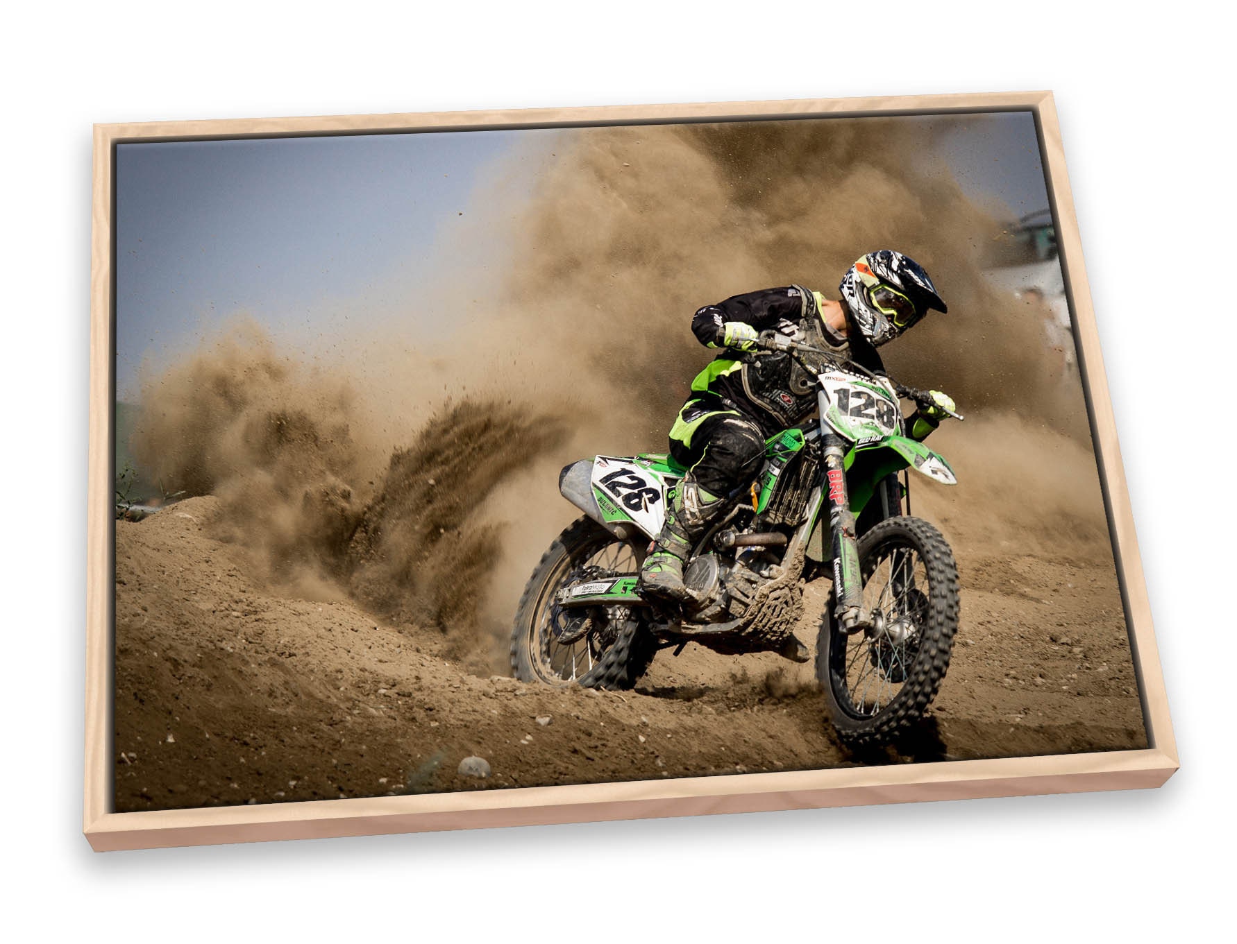 Dirt bike Motorbike Sport Brown CANVAS FLOATER FRAME Wall Art Etsy