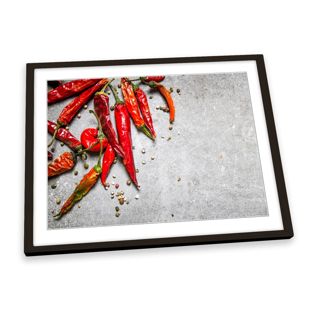 Red Chilli Peppers Kitchen FRAMED ART PRINT Picture Poster Artwork