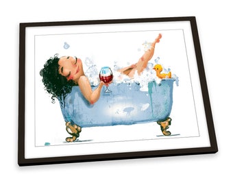 Bath Tub Modern Bathroom White FRAMED ART PRINT Picture Poster Artwork