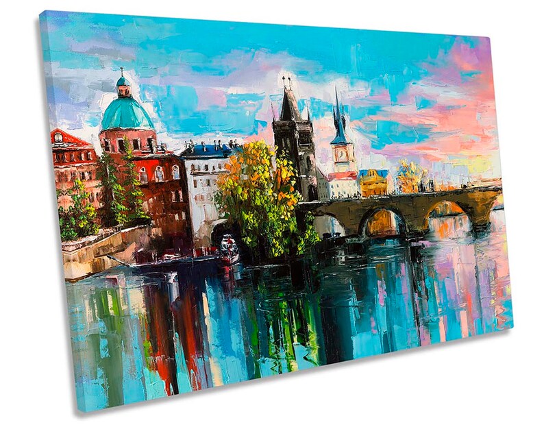 Prague Charles Bridge CANVAS WALL ARTWORK Print Art Etsy