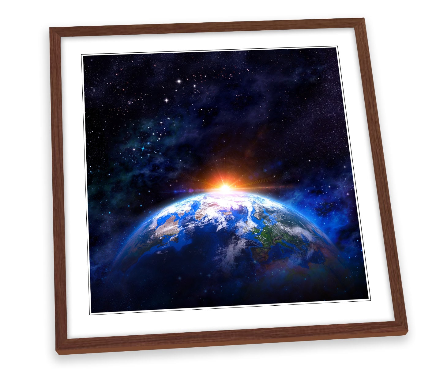 Space Earth Black FRAMED ART PRINT Picture Square Etsy
