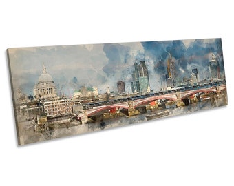 City of London Skyline Panorama CANVAS WALL ARTWORK Print Art