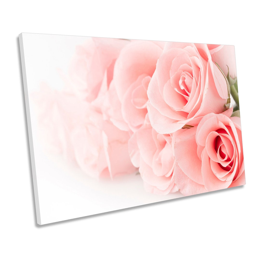 Flowers Rose Pink Floral CANVAS WALL ART Framed Picture Print - Etsy